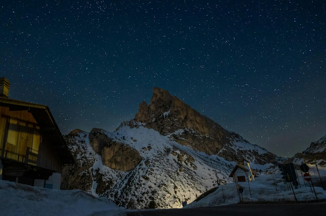 mysterious mountain pass at night